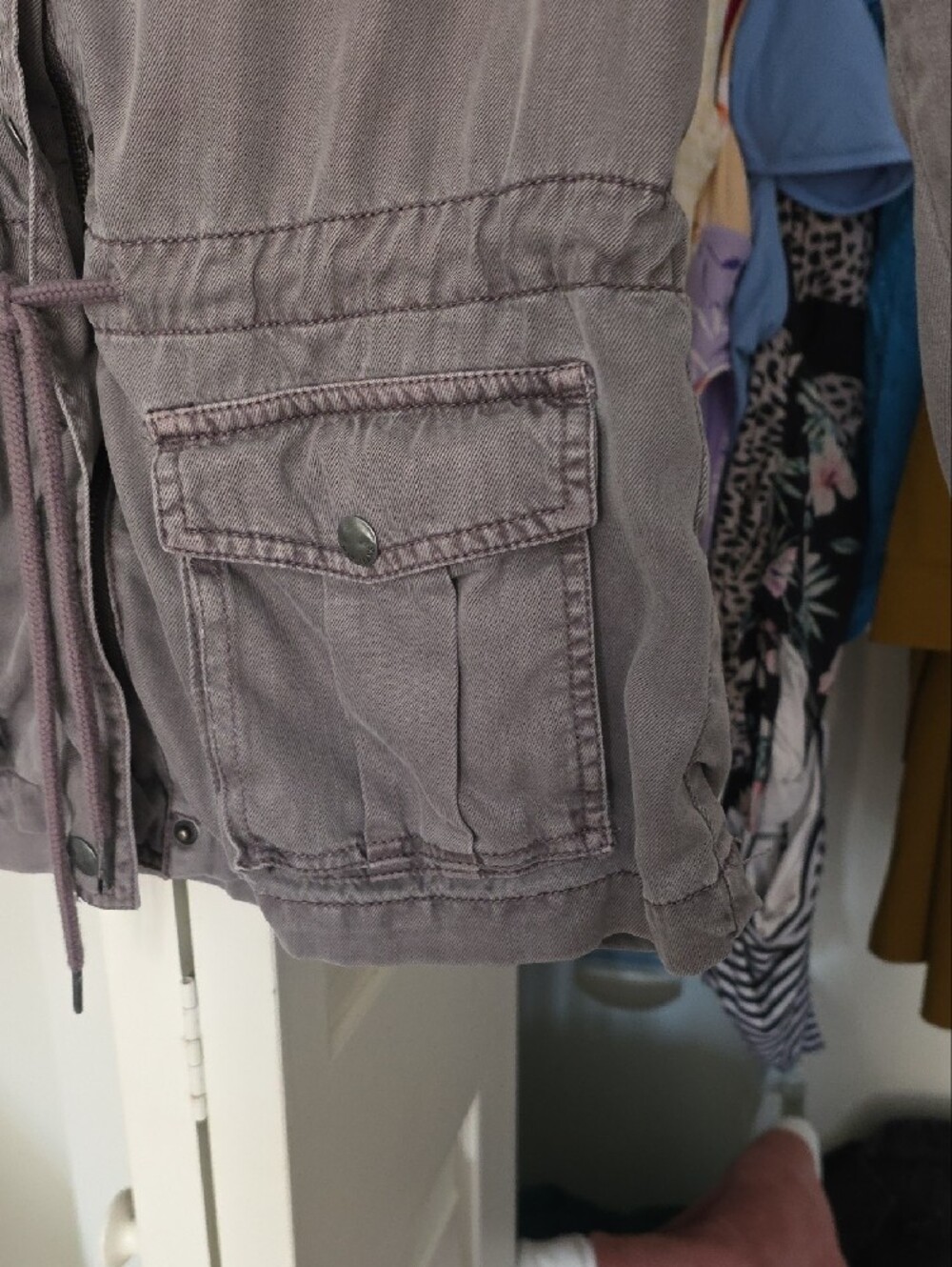 Max Jeans Gray Utility Drawstring Field Jacket - Picture 6 of 12